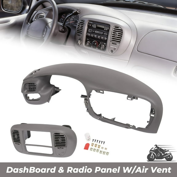 Gray DashBoard & Radio Panel For Ford F150 Expedition 1997-2003 Dash Bezel Pad