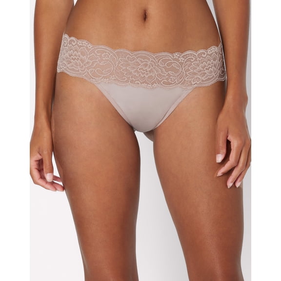Maidenform All-Over Lace Thong Evening Blush Bloom 8 Women's