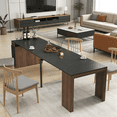 thumbnail image 6 of Extendable Dining Table, Transformer Folding Console Table for 2-10 People, Space Saving Dining Room Table for Apartments & Homes, Walnut, 6 of 10