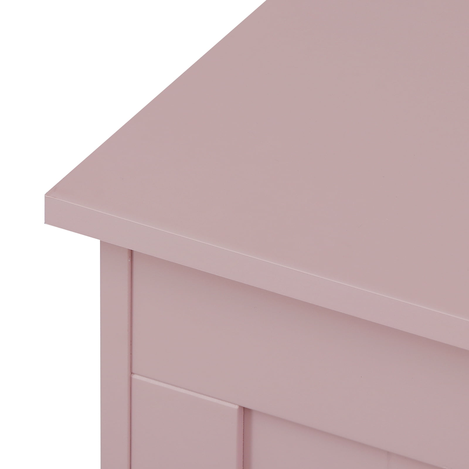 Wooden Toy Chest Lift Top Entryway Storage Box Bench Safety Hinged Lid Pink