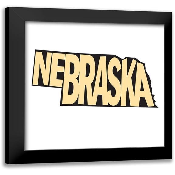 Nebraska 12x12 Black Modern Framed Museum Art Print Titled - Art Licensing Studio