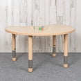 thumbnail image 2 of Flash Furniture 25.125"W x 35.5"L Crescent Natural Plastic Height Adjustable Activity Table, 2 of 2