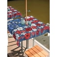thumbnail image 2 of Outdoor Tablecloth with Umbrella Hole for Patio/Picnic/Party/Camping, 4th of July Floral Waterproof Table Cloth Square Cover Washable, Blue Red Poppy Patriotic Rustic (54"x 54"), 2 of 8