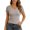 Z-Grey148, variant on Women's Shirts Lace Trim Short Sleeve Solid Color Summer Slim Fit Cropped Casual With Elegant Neckline Female Classic Tops