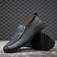 thumbnail image 5 of Spring Summer New Men's Casual Hollow Loafers Slip On Breathable Leather Flats Boat Shoes Driving Shoes Moccasins Comfort Walking Shoes, 5 of 14
