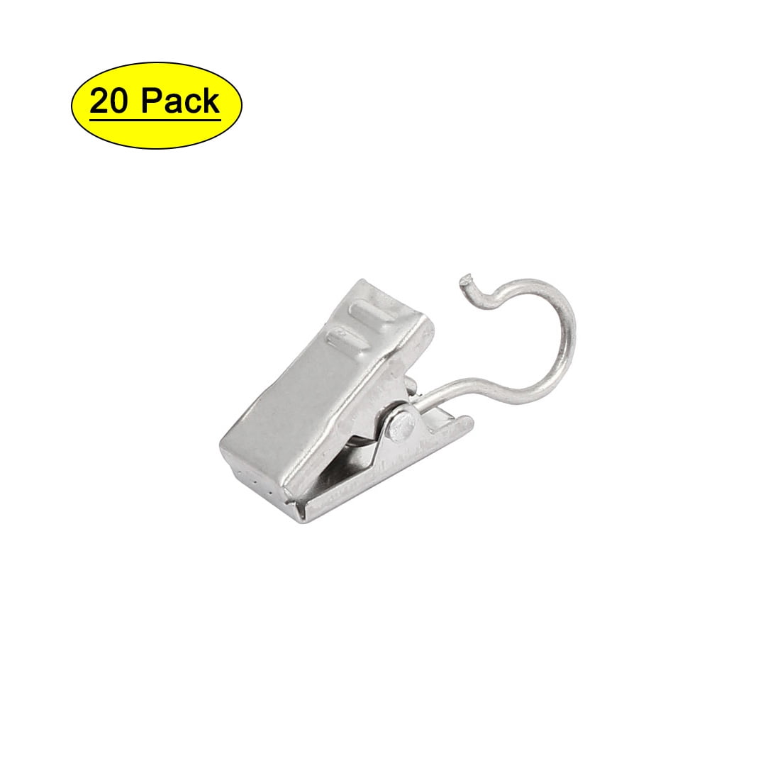 304 Stainless Steel Spring Loaded Sawtooth Curtain Clips Clamp Silver Tone 20pcs 