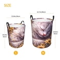 thumbnail image 3 of Balery Warm Sunflower Sleeping Cat Cesta de ropa redonda con asas, impermeable, independiente, para ropa, juguetes, dormitorio y familia-Small, 3 of 6
