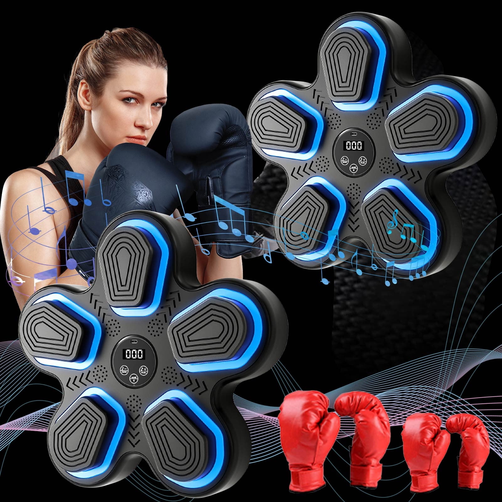 Music Boxing With Gloves for Adults Boxing Wall Mounted Music Smart Bluetooth Boxing Equipment for Home and Gym Training