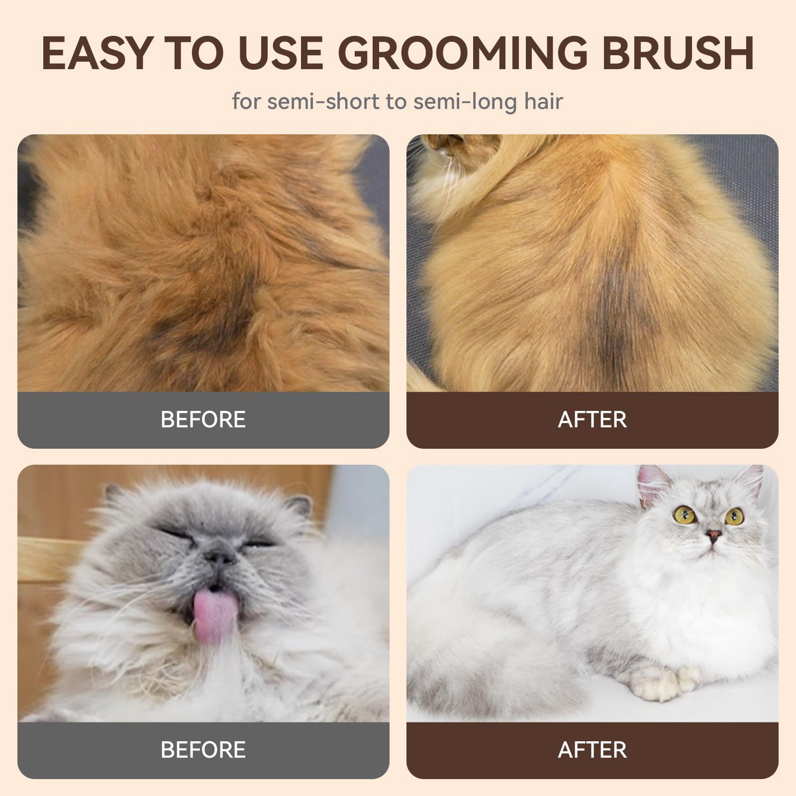 Cat Brush for Shedding, Cat Brushes for Indoor Cats, Cat Brush for Long or Short Haired Cats, Cat Grooming Brush Cat Comb for Kitten Rabbit Massage Removes Loose Fur