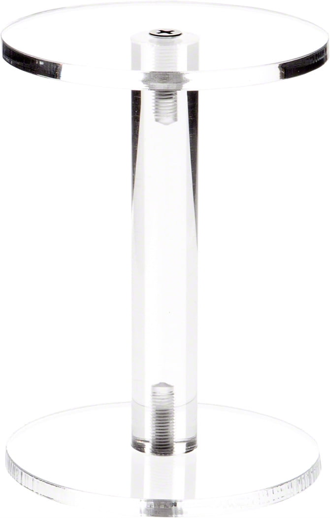 Plymor Clear Acrylic Round Barbell Pedestal Riser 4.25" H x 4.5" D 3/16" thick 