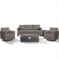 thumbnail image 2 of PARKWELL Outdoor Oversized Patio Furniture Set with Fire Pit Table, All-Weather Wicker Sectional Swivel Rocker Chairs Sets,Luxury Conversation Set for Porch, Balcony, Deck, Gray/Gray, 2 of 12