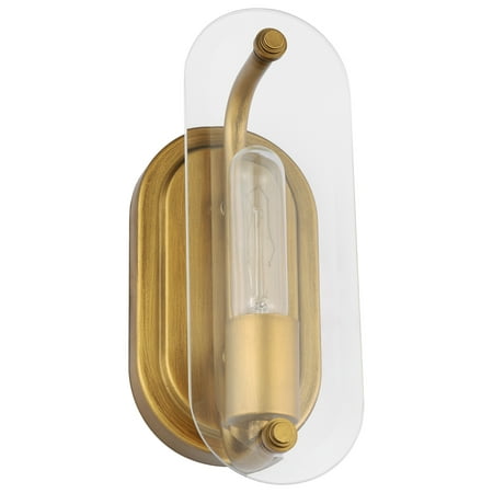 

Nuvo Lighting Teton 1 Light Vanity Medium Base 60 Watt Natural Brass Finish Clear Beveled Glass - Natural Brass