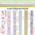 thumbnail image 2 of 6 Rolls 6 Colors Easter Printed Polyester Grosgrain Ribbons Gift Packaging Mixed Shapes 3/8 inch(10mm) about 4.92 Yards(4.5m)/Set DIY, 2 of 5