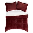 thumbnail image 4 of TRULY SOFT Basket Carved Faux Fur Cabernet King 3 Piece Comforter Set, Textured Solid Color, Adult Bedding, Oeko-TEX Certified, 4 of 7