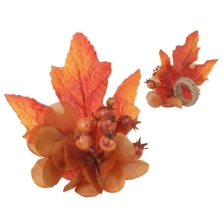

HGWXX7 Creative Decorative Napkin Ring Thanksgiving Pumpkin Theme Napkin Buckle Flower Decorative