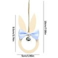 thumbnail image 3 of OKKVV 1PCS Easter Bunny Pendant, Wooden Rabbit Door Knob Hanging Decorations with Bows Bells a Hanging Rope Birthday Wedding Party Supplies Front Door Garland Front Door Sign, Blue, 3 of 3