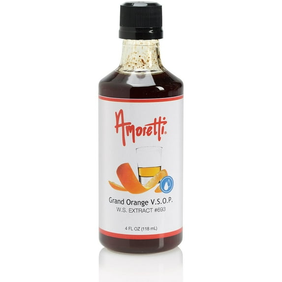 Amoretti - Grand Orange VSOP Extract Water Soluble 4 oz - Highly Concentrated & Perfect For Pastry, Savory, Brewing, and more, Preservative Free, Vegan, Kosher Pareve, Keto Friendly