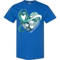 thumbnail image 3 of Inktastic Cervical Cancer Awareness Teal and White Ribbon Around Heart T-Shirt, 3 of 5