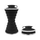 thumbnail image 1 of Botella de agua plegable, reutilizable, a prueba de fugas, de silicona, plegable, portátil, 500 ml, para viajes, gimnasio, acampada, senderismo, ciclismo, yoga, deportes al aire libre (negra)., 1 of 7