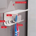 thumbnail image 2 of Soporte para cepillo de dientes Adhesivo de pared Juego de cepillos de dientes para baño Soporte de pared para pasta de dientes Almacenamiento blanco, blanco, 2 of 2
