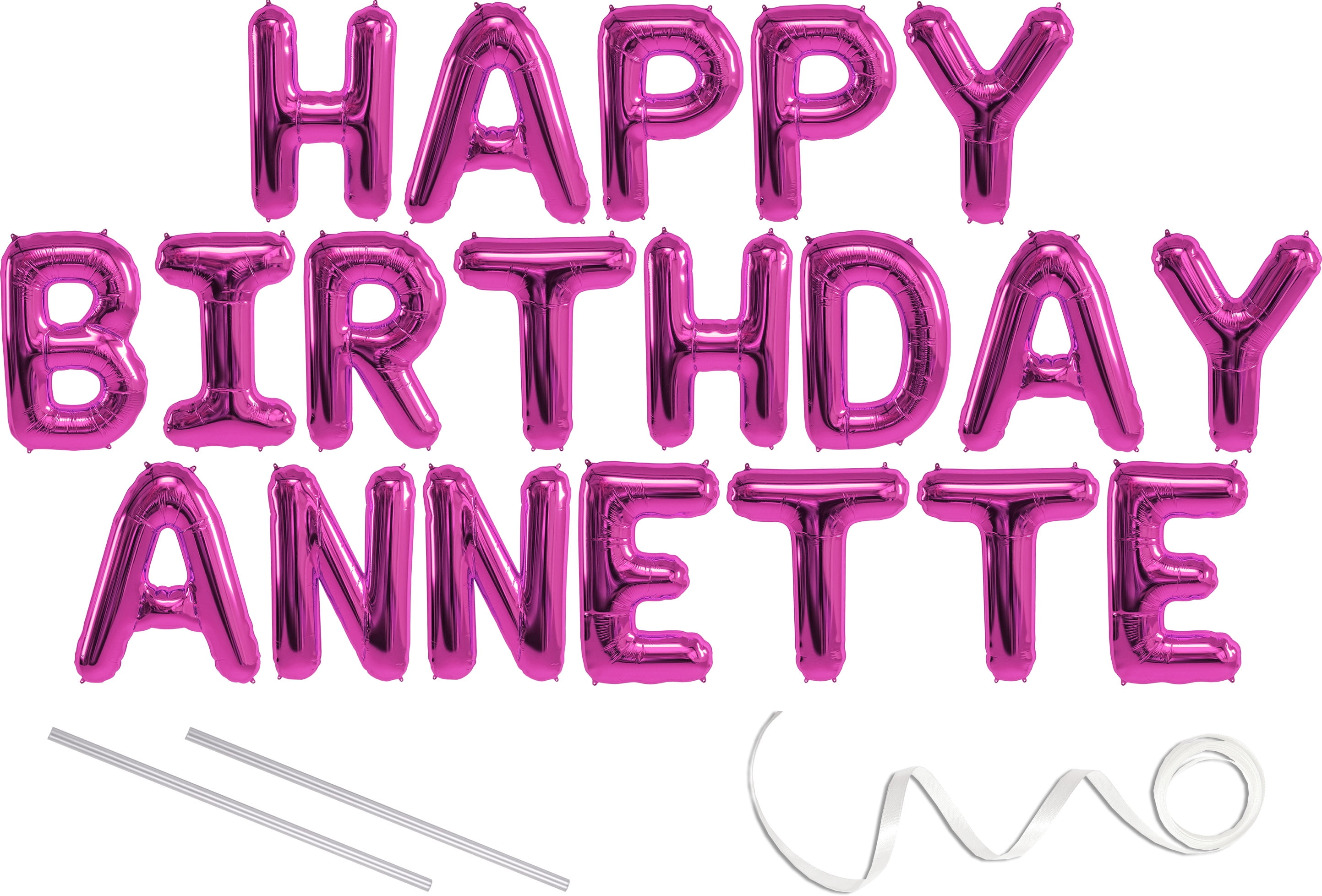 Happy Birthday Mylar Balloon Banner Pink 16 inch Letters
