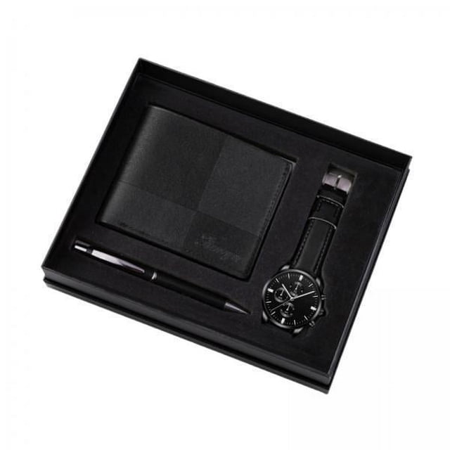 2xSet De Regalo Para Hombre Elegante Organizador Juego De Relojes Para Hombre Aniversario Cumpleaños Negro
