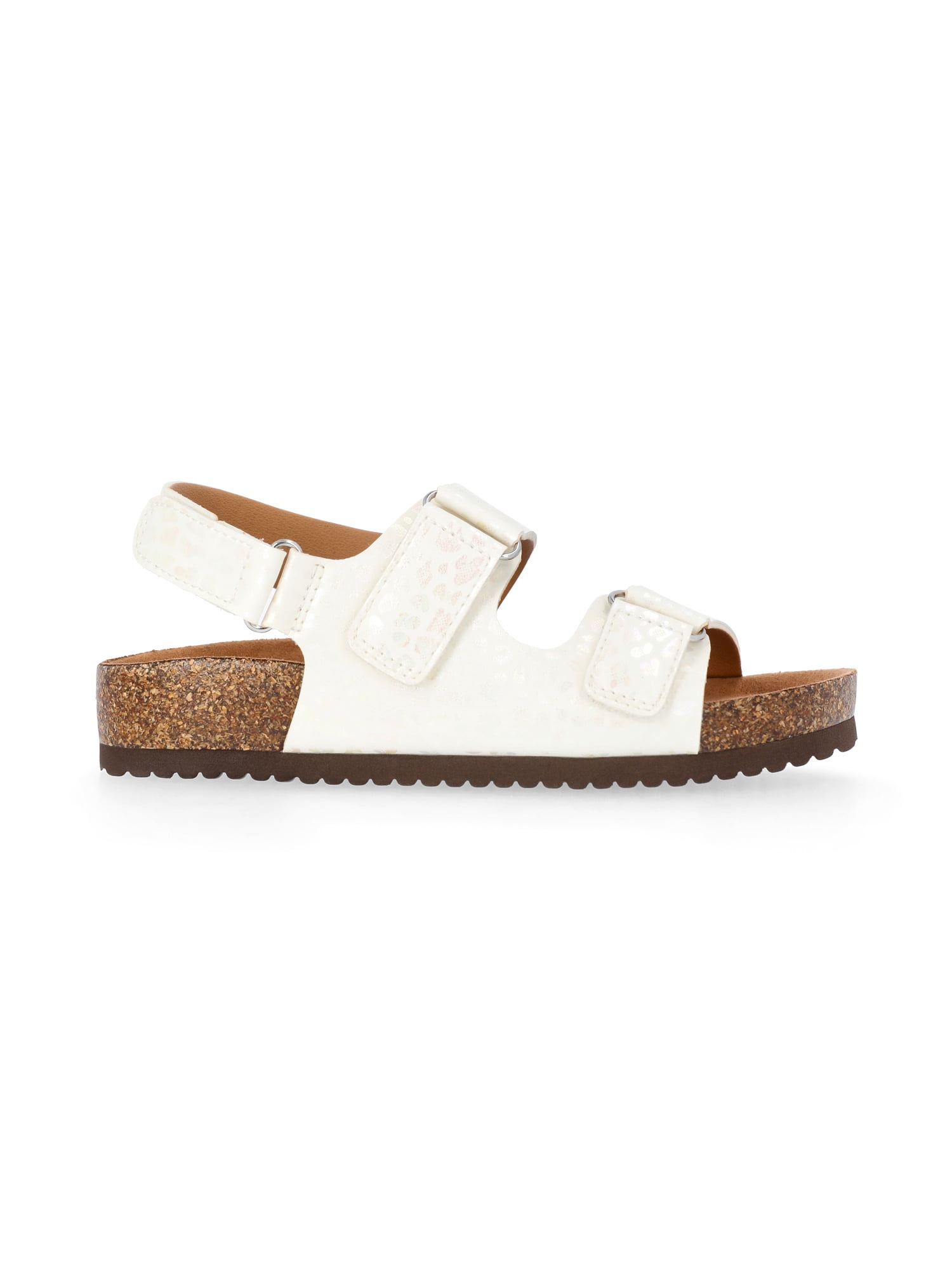 Wonder Nation Little and Big Girls' Double Buckle Footbed Sandals