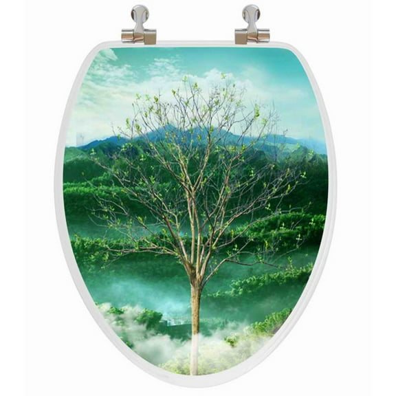 Topseat 6TS3E8650CP Vario Scenario Four Seasons Elongated 3D Toilet Seat