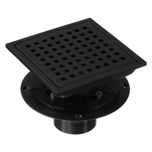 6 Inch Square Shower Drain, 304 Stainless Steel Floor Drain with Flange for Bathrooms, Kitchens, Garages,