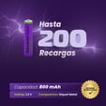 thumbnail image 4 of Pilas Baterías AAA Recargables Monkey Soul 4 piezas 800 mAh, 4 of 6