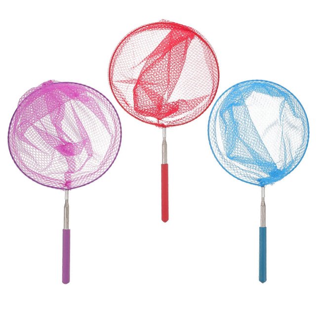 Assorted Color Telescopic Net for Catching Butterflies and Insects with Retractable Handle and Frame