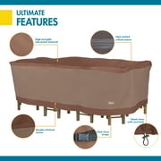 Duck Covers Ultimate Waterproof 109 Inch Rectangular/Oval Patio Table with Chairs Cover