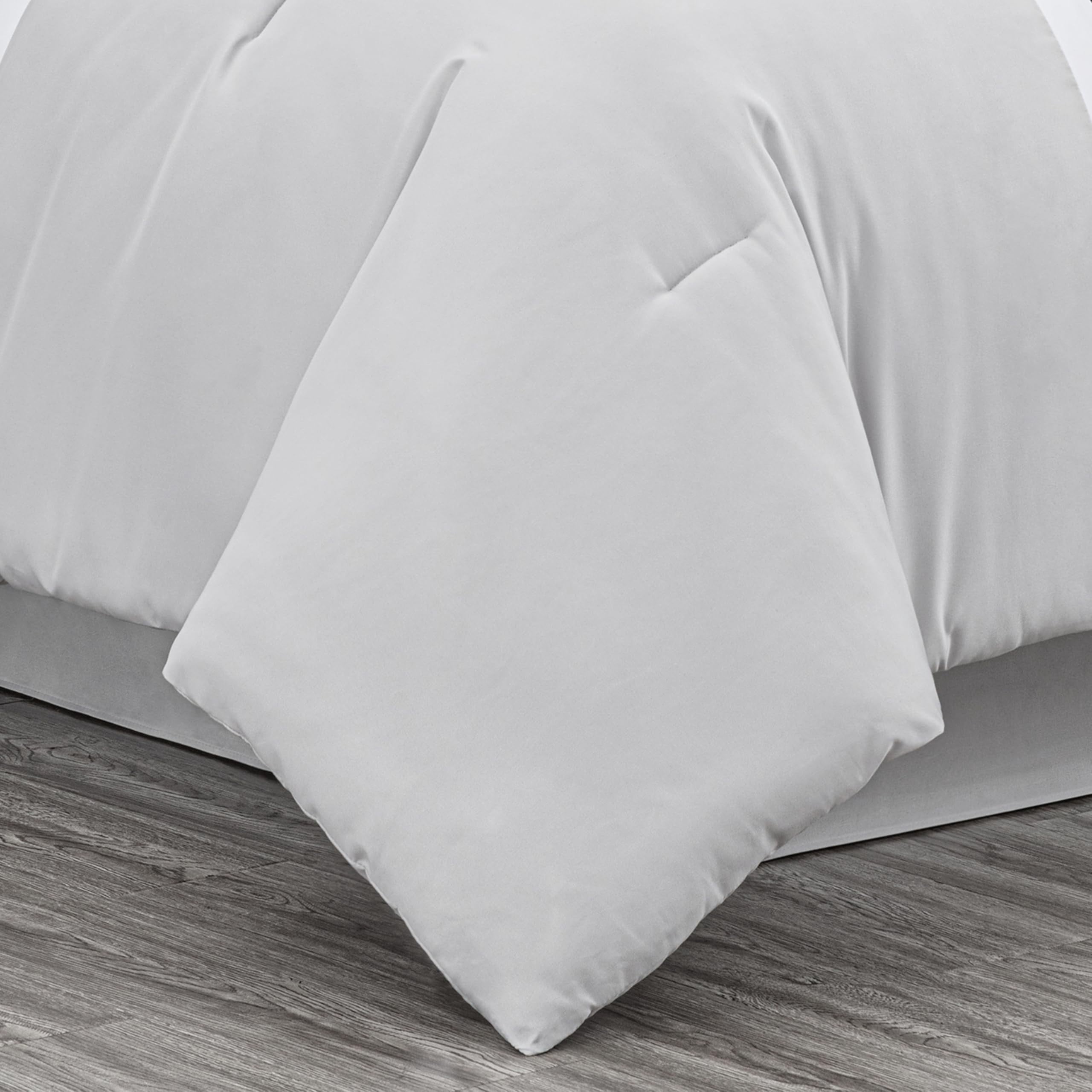 Chezmoi Collection 7-Piece Medallion Patchwork Comforter Set, Full, Black/Gray/Light Gray