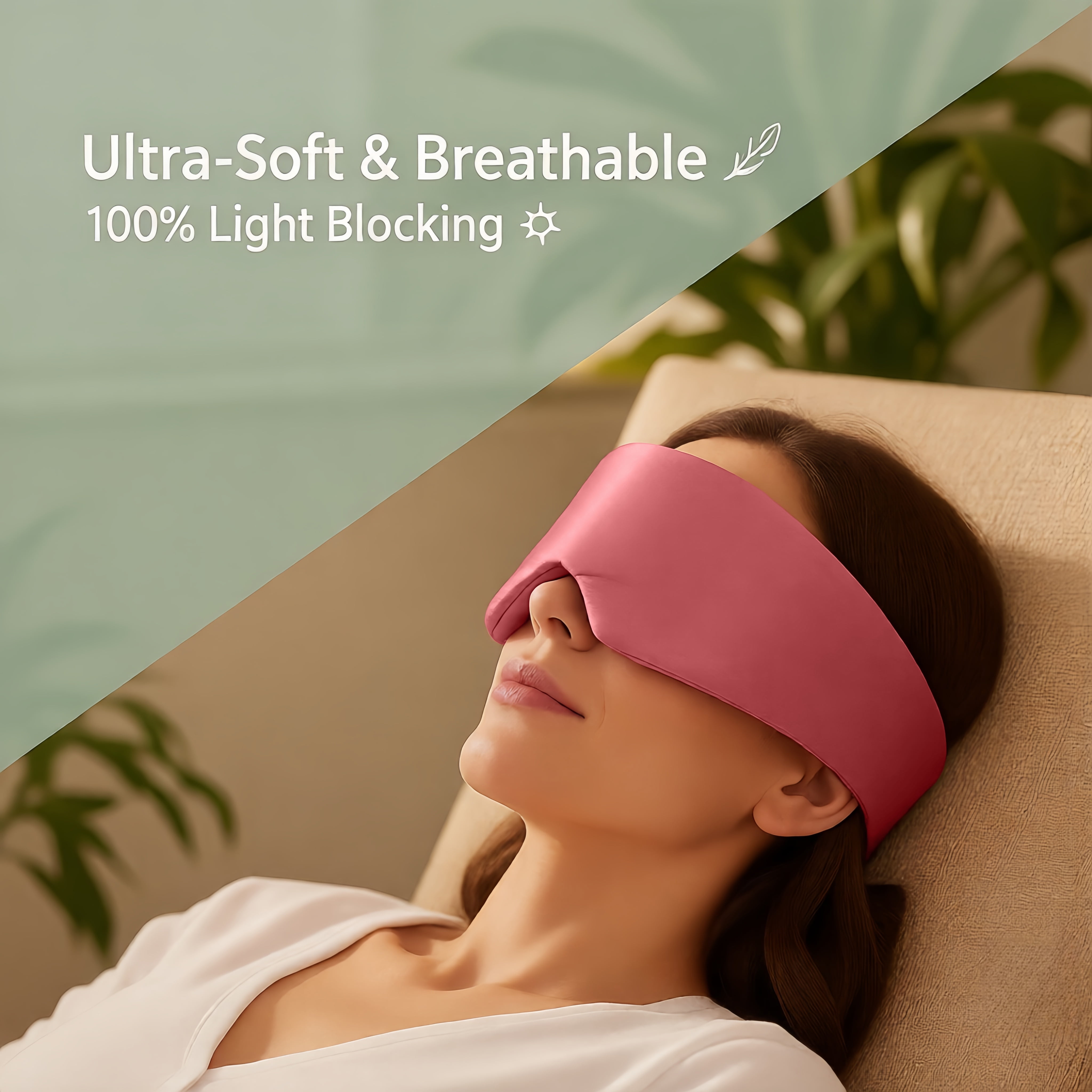 FACEMOON 100% Mulberry Silk Sleep Mask, Adjustable Headband, Light-Blocking