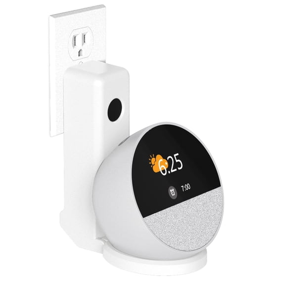 Wall Bracket For Echo Spot (2024 release) with Cable Storage, Space-saving Hard Case Material Wall Mount Bracket for Amazon Echo Spot Stand