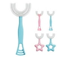 thumbnail image 3 of Bearachild Cepillo de dientes de bebé de doble cara de silicona de 360 grados, cepillo de masaje de dientes para niños pequeños en forma Suministros de limpieza para el hogar azul L, 3 of 6