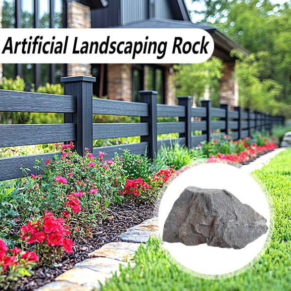 yotijay Artificial Rock Lightweight PU Natural Texture for Decorating Rivers Squares gray