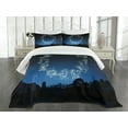 thumbnail image 3 of Ambesonne Astrology Quilted Bedspread Set 3 Pcs, Sketchy Zodiacal Sign, Queen Size, Dark Blue and White, 3 of 5