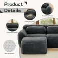 thumbnail image 6 of Homefun 114" Modular Sectional Sofa Soft And Fluffy Plush Fabric Full-compression Vacuum Packaging Buckle Connection Home Theater,Dark Grey, 6 of 12