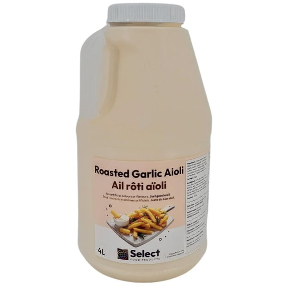 Select Aioli à l'Ail Rôti - Condiment Gastronomique Crémeux - 4 Ltr - Lot de 2 = Parfait pour Tremper, Tartiner et Arroser - Riche Saveur d'Ail Rôti (2x4 Ltr)
