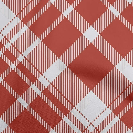 oneOone Cotton Jersey Maroon Fabric Check Sewing Fabric By The Yard Printed Diy Clothing Sewing Supplies 58 Inch Wide
