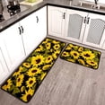 thumbnail image 4 of Sunflower Themed Kitchen Rug Set,Farmhouse Kitchen Rugs Rustic Runner Rugs with Rubber Backing,Throw Rugs Washable for Kitchen Sink,Laundry Room,Standing Desk,Country,Sunflower Kitchen Decor, 4 of 6
