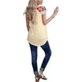 thumbnail image 3 of Uhndy Women Short Sleeve T Shirt Summer Casual Floral Print Long Top Tunic Shirts Blouse-LQ, 3 of 4