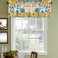 thumbnail image 4 of 2 Pack Valances for Windows, Sunflowers Trucks Window Valances for Living Room/Bedroom/Bathroom, Spring Farmhouse Eucalyptus Orange Plaid Light Filtering Kitchen Curtain Valance 54"W x18" L, 4 of 9