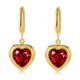 thumbnail image 1 of Nvzi Pendientes con forma de corazón de melocotón y circonitas, pendientes de acero inoxidable bañados en oro, colgante de amor, pendientes de acero de titanio (rojo), 1 of 4