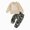 H196-Khaki, variant on TOWED22 Toddler Baby Boy Fall Outfits Cute Print Crewneck Sweatshirt Pants Sets Cute Boy Clothes