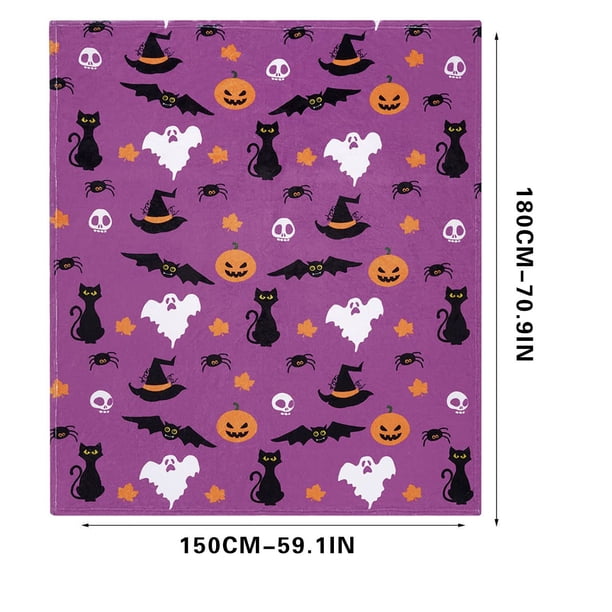 Xihbxyly Manta de Franela para Halloween, Diseño de Calabaza Aterradora, Suave y Cálida, Portátil, Ideal para Usar En Sofá o Cama, Ideal para Decoración de Halloween, Lavable a Máquina, 150 X 200 Cm.