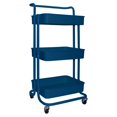 thumbnail image 1 of Alexent 3-Tier Modern Plastic Storage Trolley Rolling Utility Carts in Navy, 1 of 10
