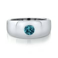 thumbnail image 2 of Gem Stone King 1.10 Ct Round London Blue Topaz 925 Sterling Silver Men's Ring (Size 13), 2 of 2