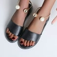 thumbnail image 2 of Womens Sandals Comfortable Flat Heel Open Toe Summer Daily Shoes Fashion Casual Versatile Open Toe Spring Summer Flat-soled Roman Beach Sandals, 2 of 5